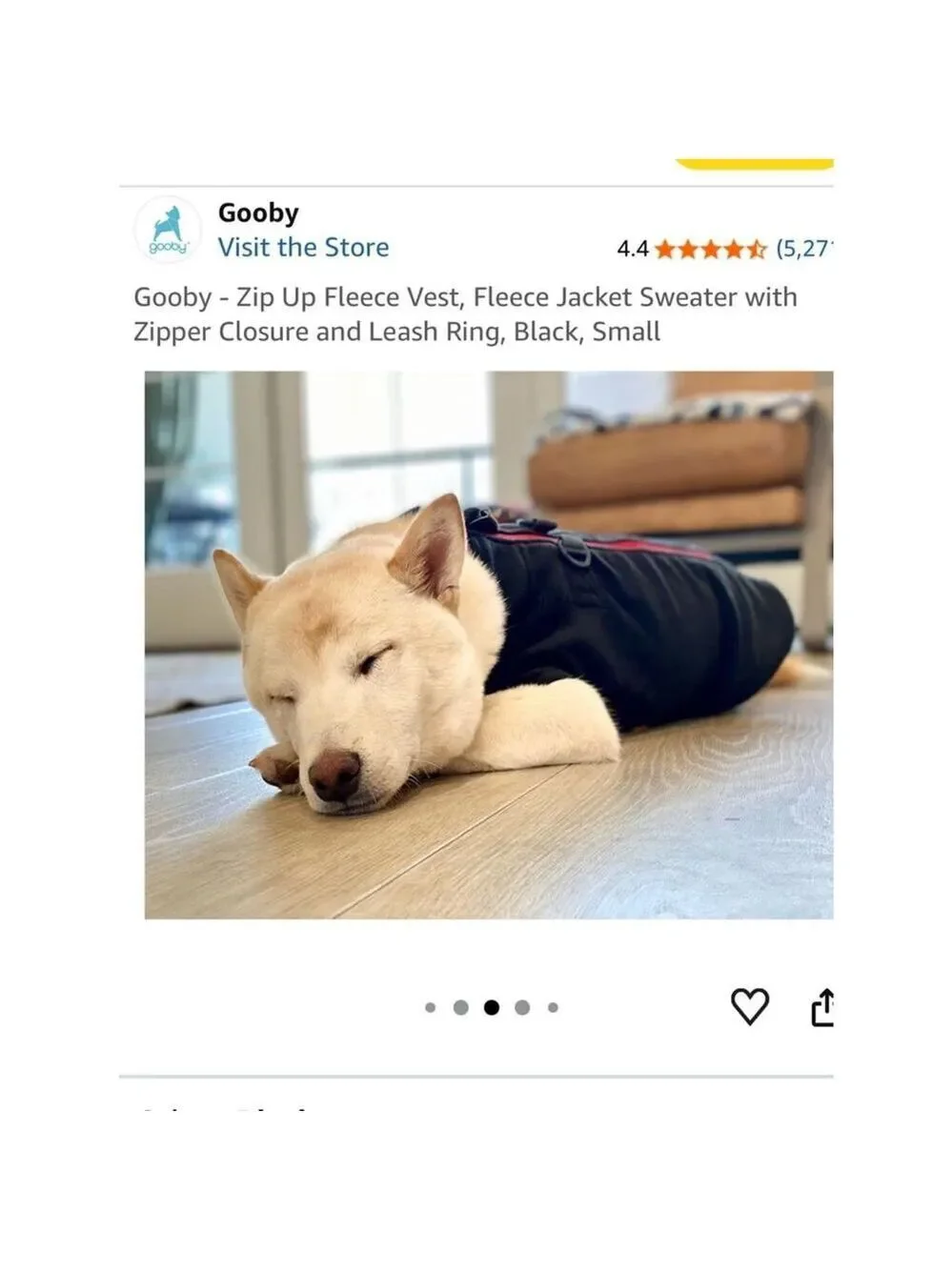 Gooby Black Fleece Dog Jacket Harness Small
